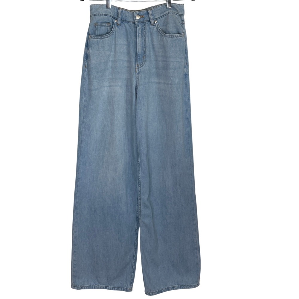 Anthropologie Pilcro The Annie Wide Leg Jeans Light Wash Denim 100% Cotton 27 - Picture 12 of 12